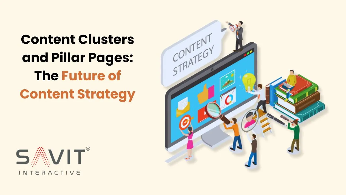 Content clusters and pillar pages strategy illustration